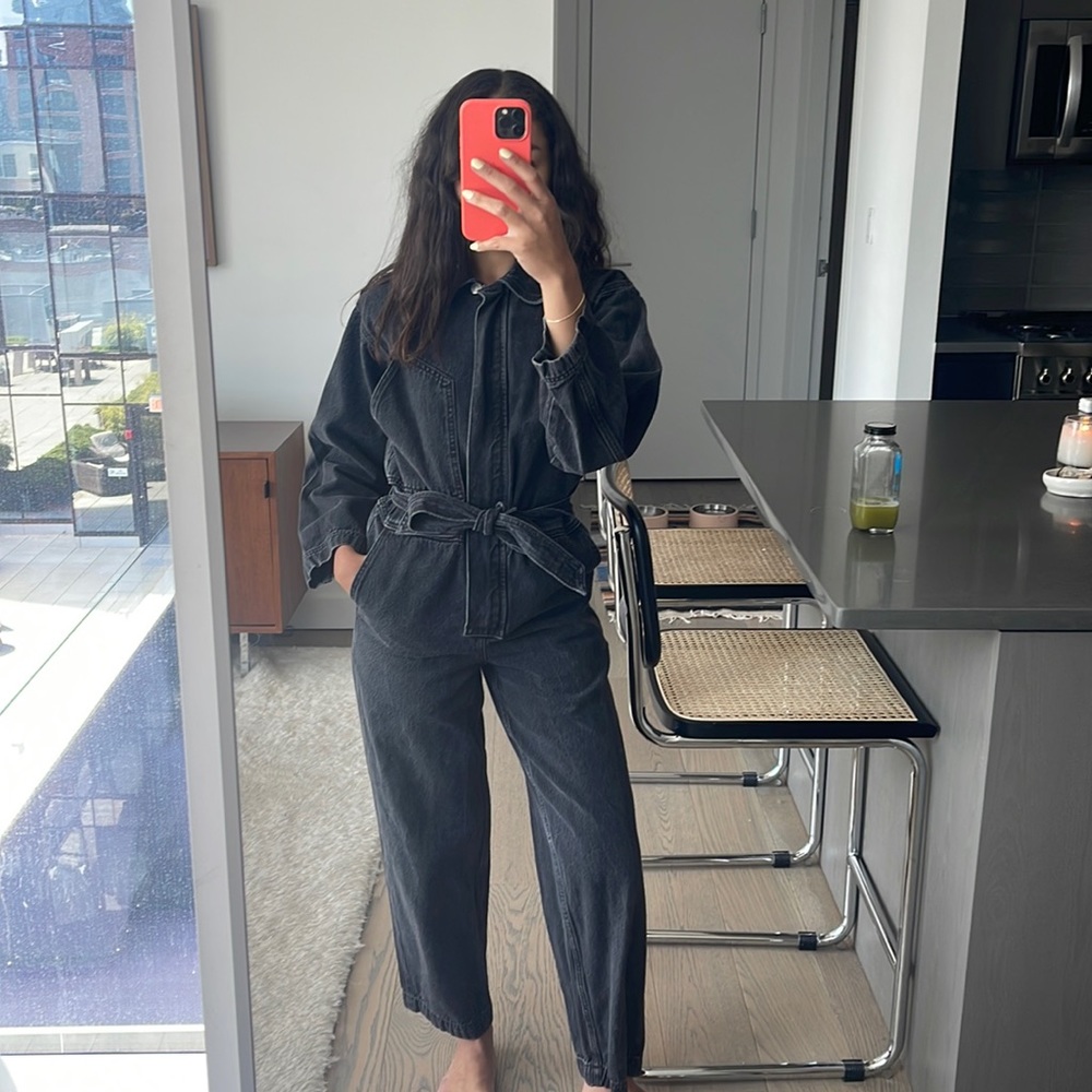 Black Denim Jumpsuit